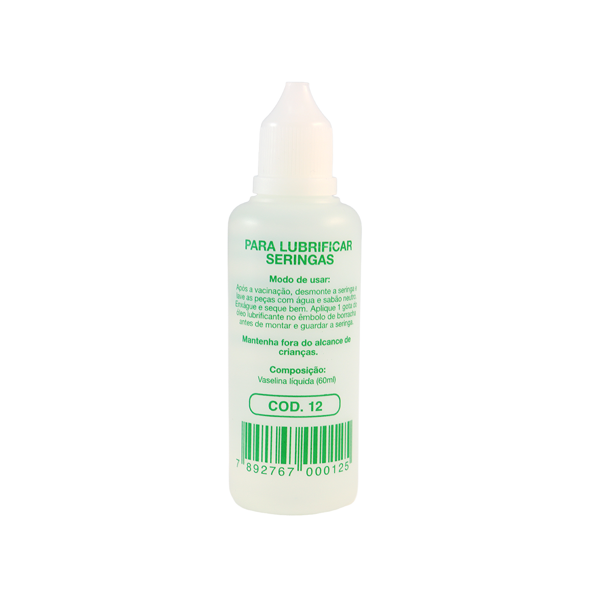 Óleo Lubrificante para Seringas – Vaselina Líquida 60 ml